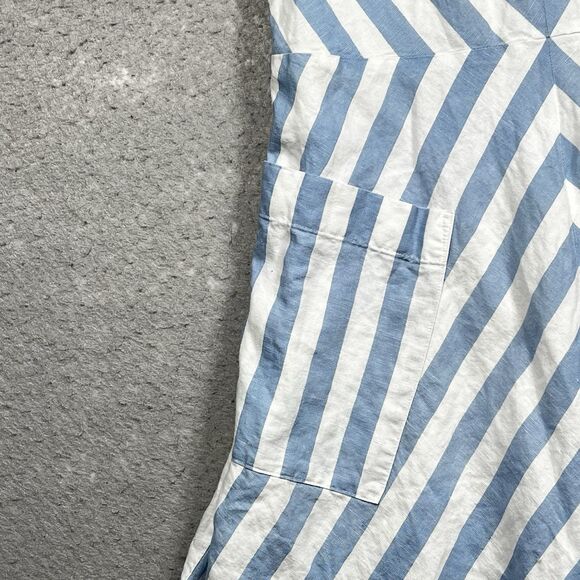 Kate Spade New York Dress Womens Size 8 Blue Deck Stripe Midi Dress Sleeveless - Picture 4 of 12